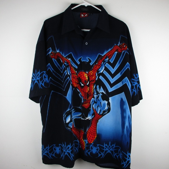 superhero button up shirt